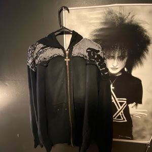 Vintage Goth/emo Zip up hoodie one of a kind